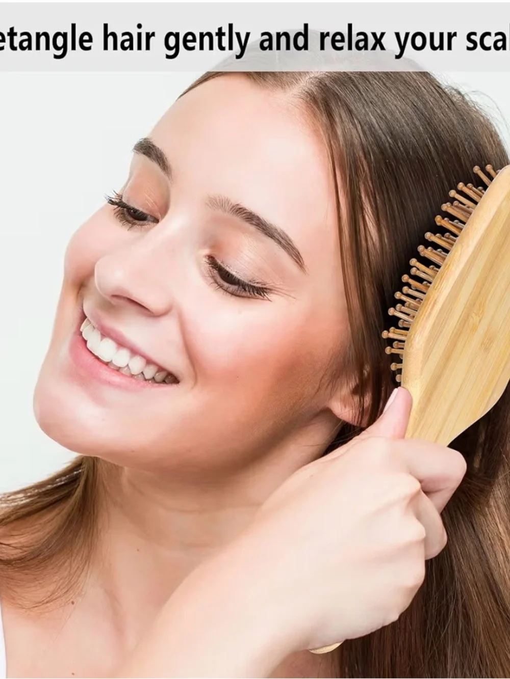 🎍Bamboo Hair Brush with Paddle and Rounded Wood Bristles 🎍